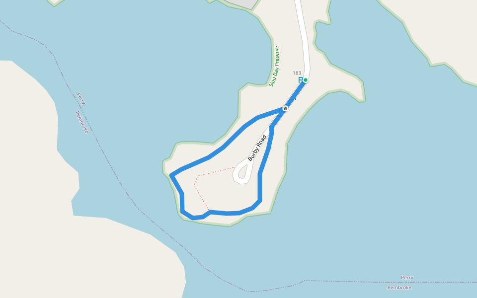 Sippy Bay Loop walking route map in Perry