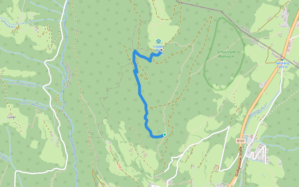 Wanderweg 37b walking route map in Iselsberg