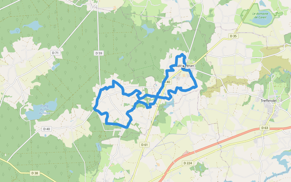 La Clairière de Saint-Péran walking route map in Saint-Péran