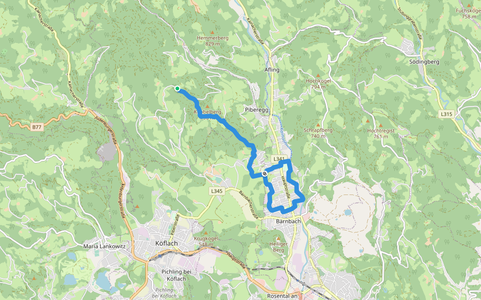 Wanderweg 6 walking route map in Piberegg