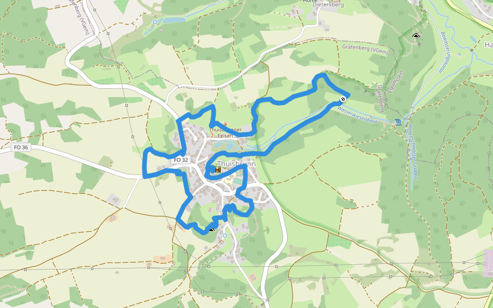 Thuisbrunner Leitenweg walking route map in Gräfenberg