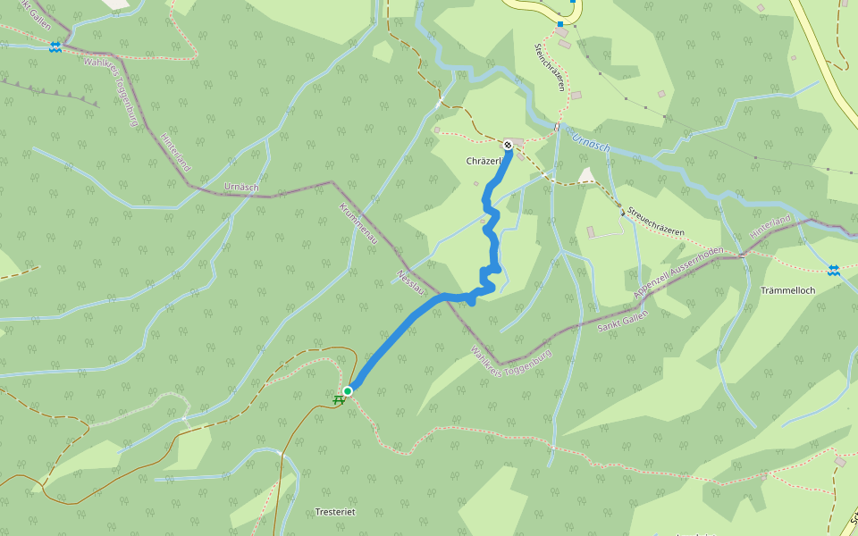 Chrätzerenpass - Chräzerli walking route map in Nesslau