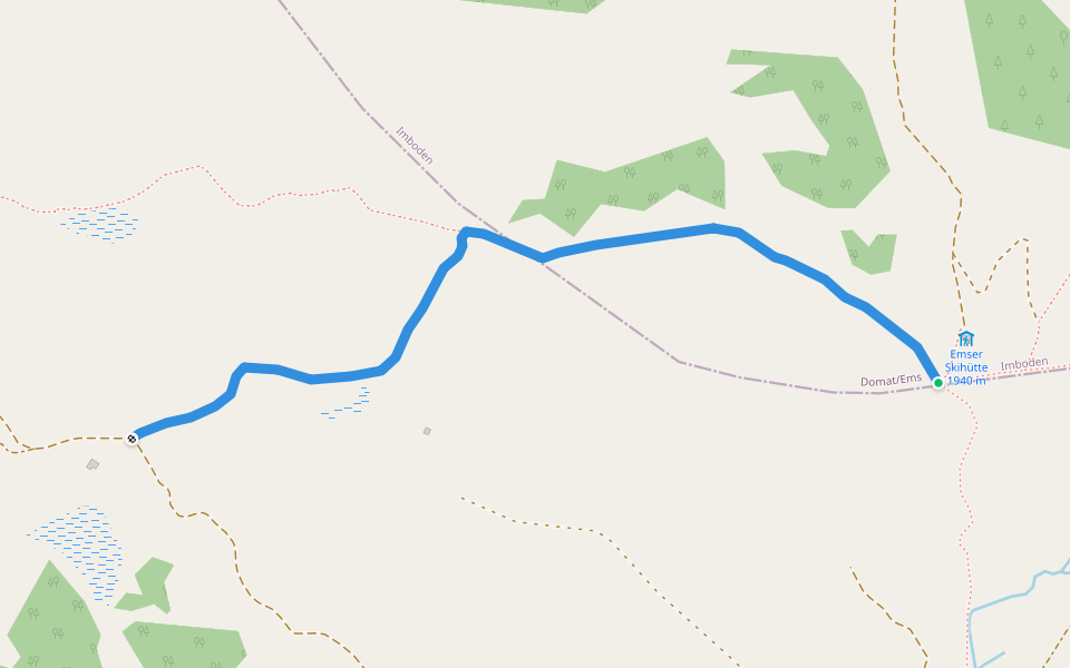 Emser Skihütte - Skihütte Feldis walking route map in Domat/Ems