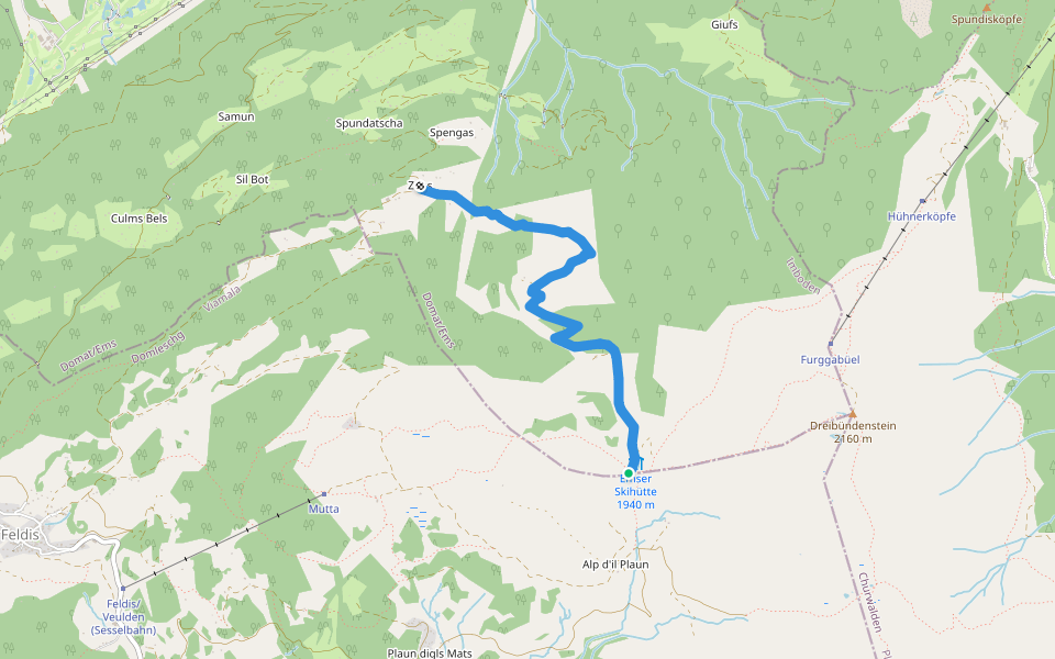 Emser Skihütte - Alp Urtgicla? / Zeus? - fixme walking route map in Domat/Ems