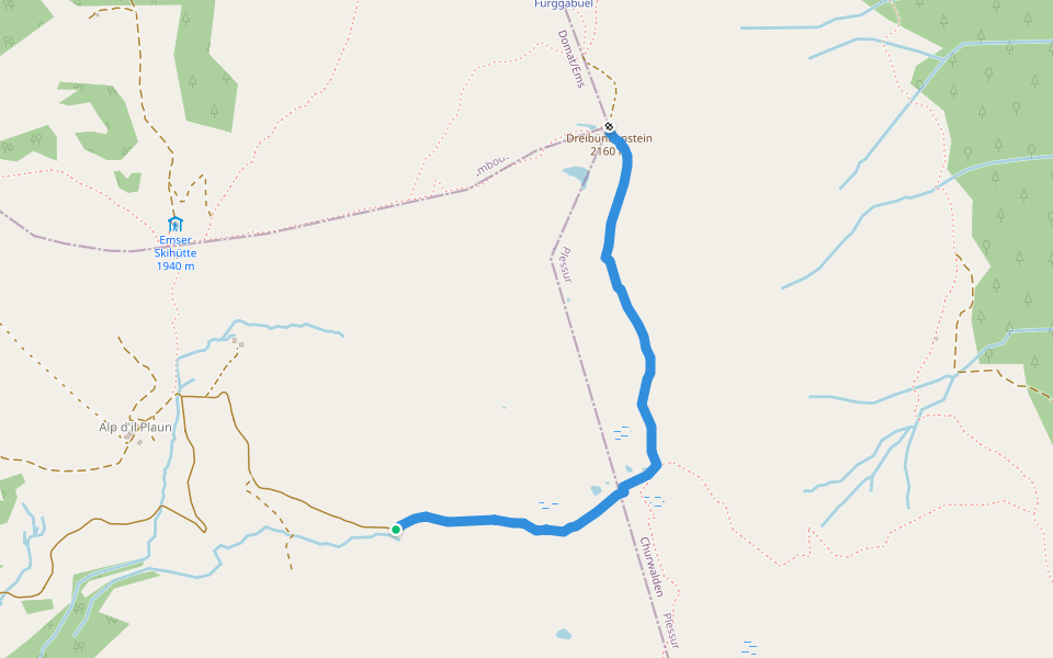 Dreibündenstein - Windegga? / Filbergegg? - fixme walking route map in Domleschg