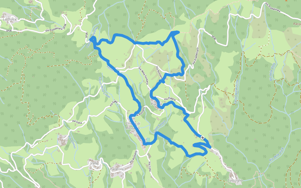Rossano No 2 walking route map in Chiesa di Rossano