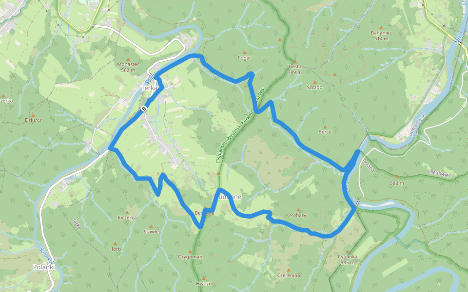 Ścieżka Terka-Studenne (duża pętla) walking route map in Terka