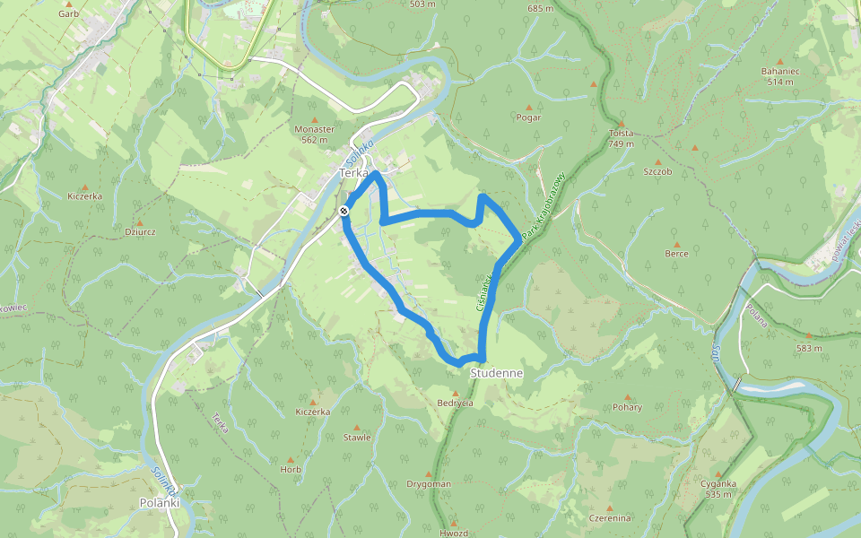 Ścieżka Terka-Studenne (mała pętla) walking route map in Terka