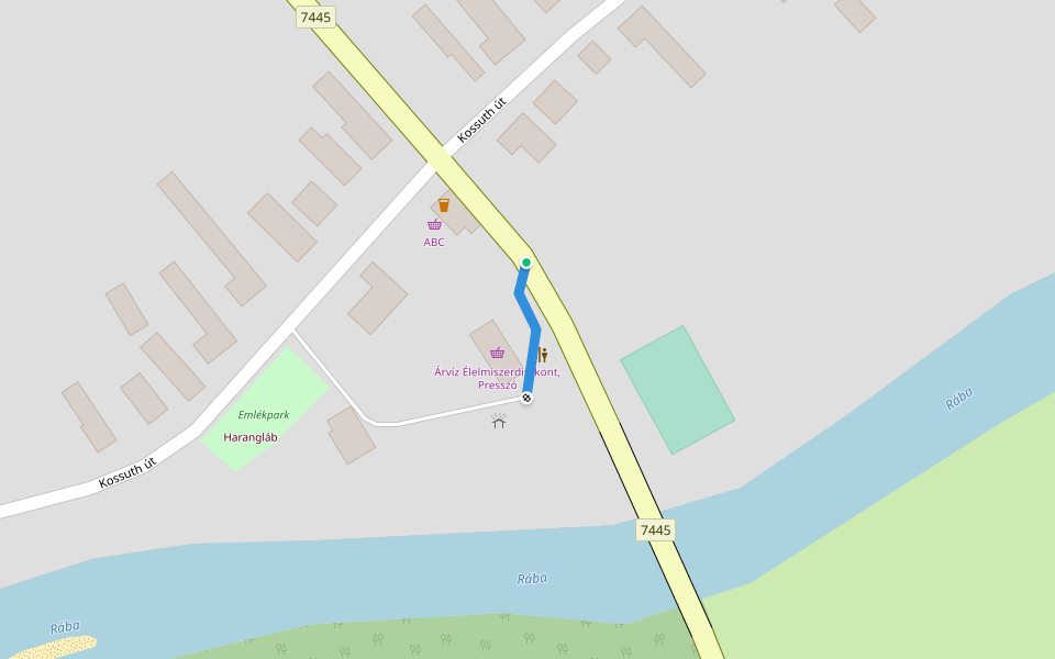 K♟ (DDK, Molnaszecsőd) walking route map in Molnaszecsőd