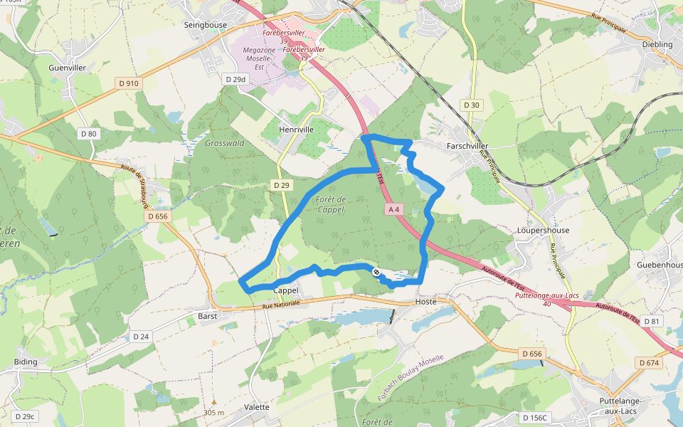 Circuit de Guten Brunnen walking route map in Cappel