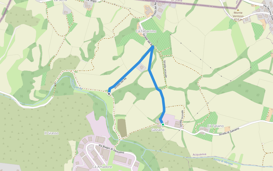 Ca' Tabarrino walking route map in Acquaviva