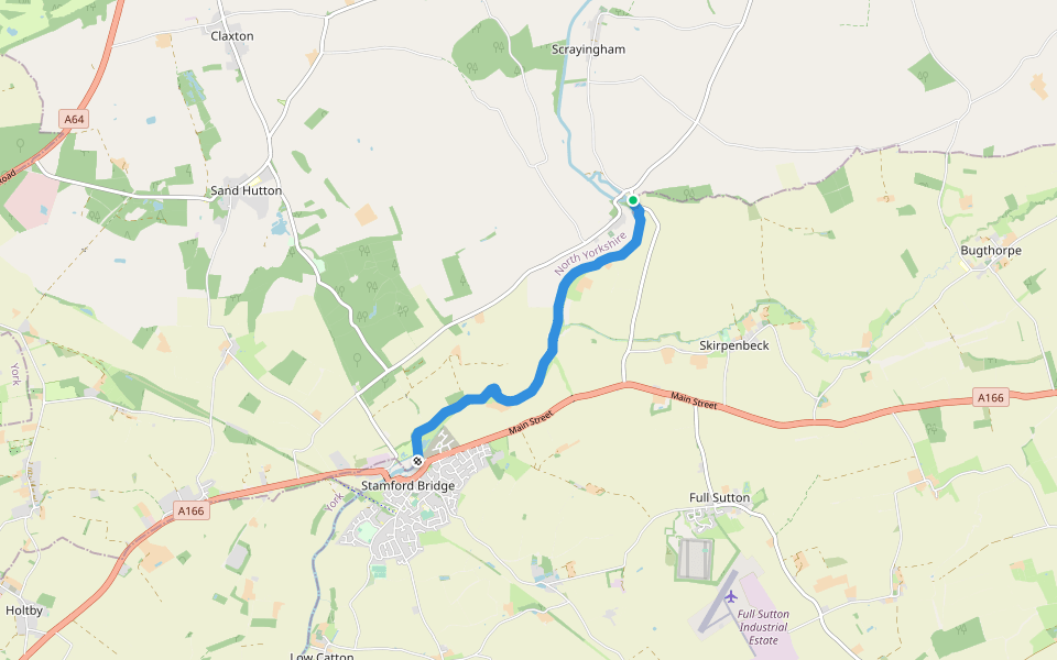 White Rose Way walking route map in Buttercrambe
