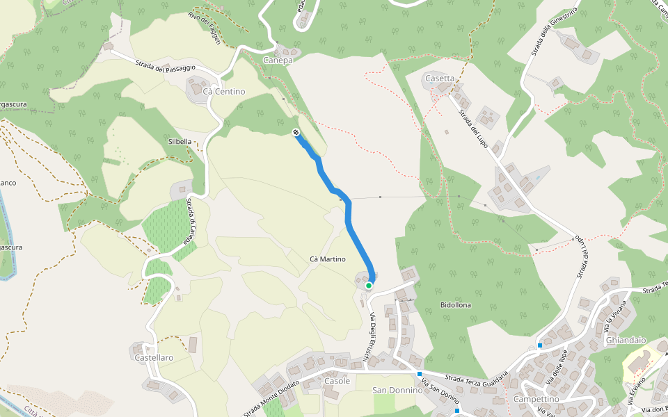 Ca' Martino walking route map in San Marino