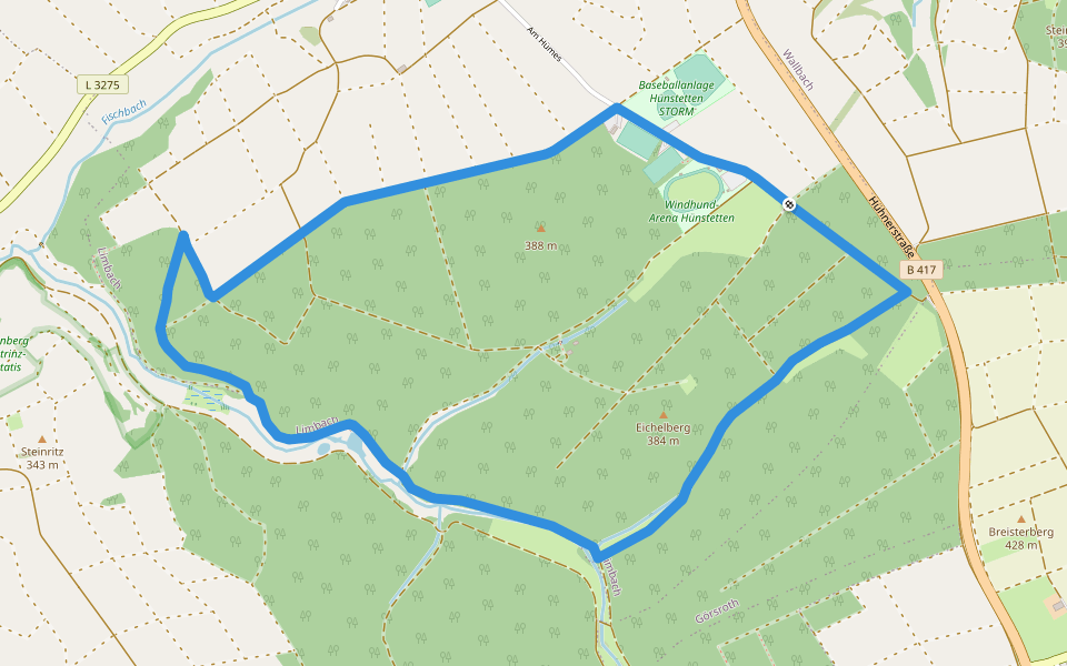 Eichhörnchen walking route map in Hünstetten