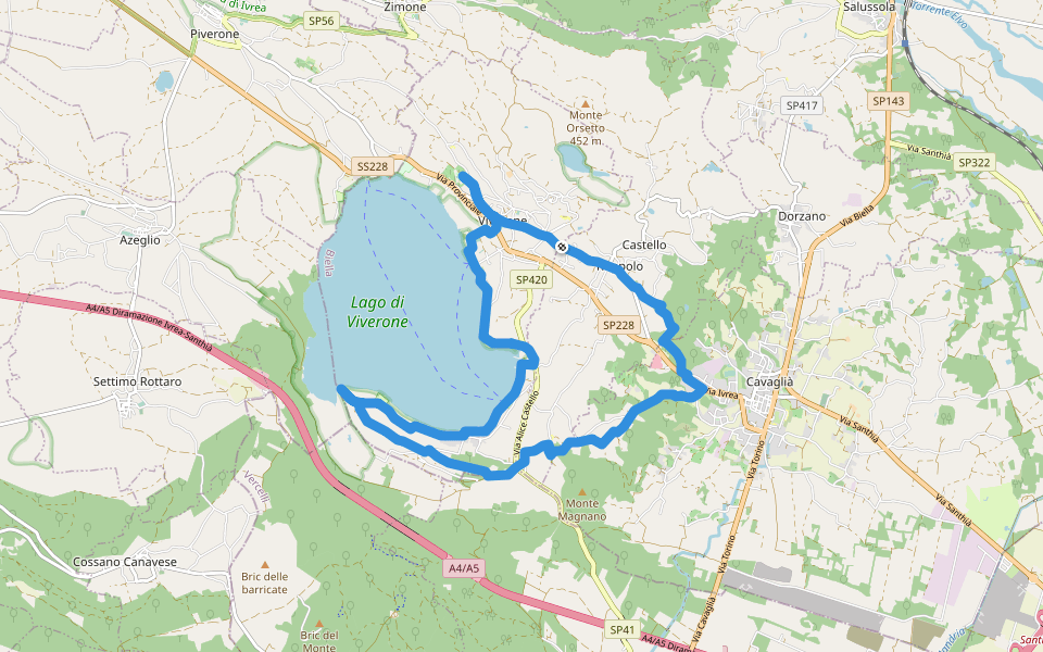 Buon Cammino 2 walking route map in Viverone