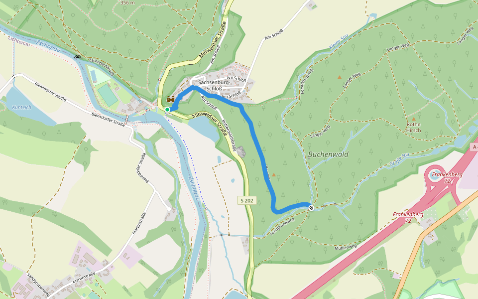 Heuweg walking route map in Frankenberg/Sa.