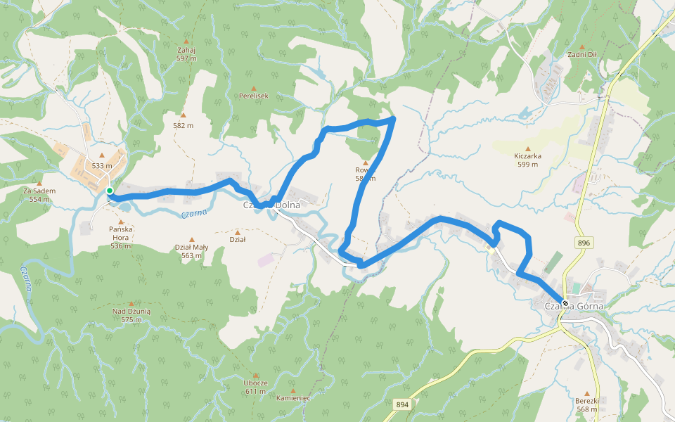Ścieżka przyrodnicza Siedlisko walking route map in Czarna Dolna
