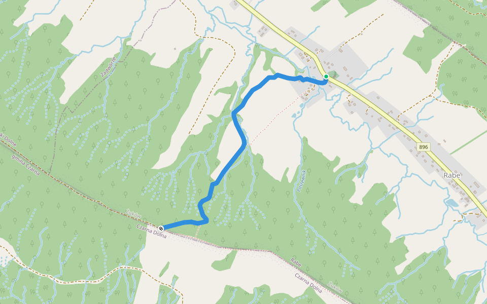 Ścieżka przyrodnicza Rabe walking route map in Rabe