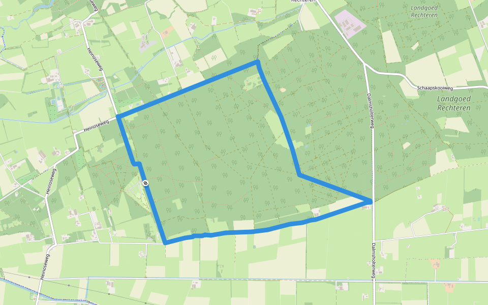 WNW Vechtdal - Sterrenbosch - groene route walking route map in Dalfsen