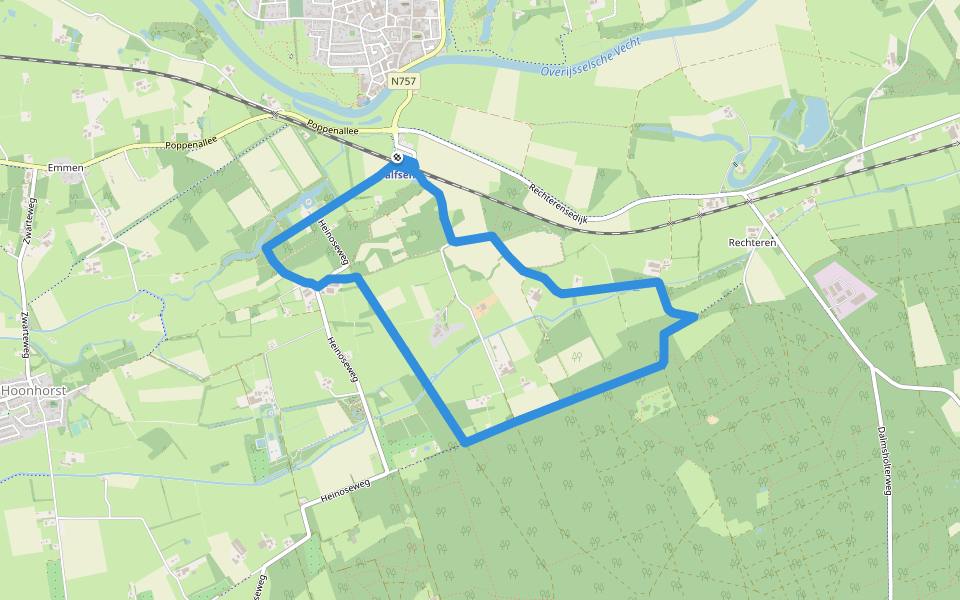 WNW Vechtdal - Station Dalfsen - oranje route walking route map in Dalfsen
