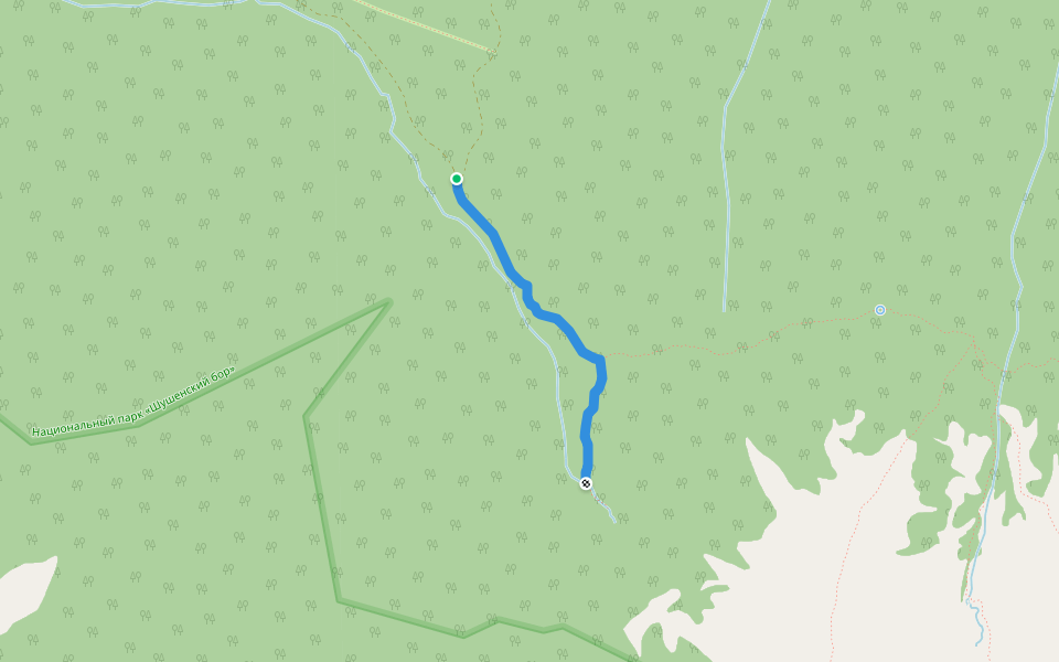 Водопады Боруса walking route map in Cheremushki