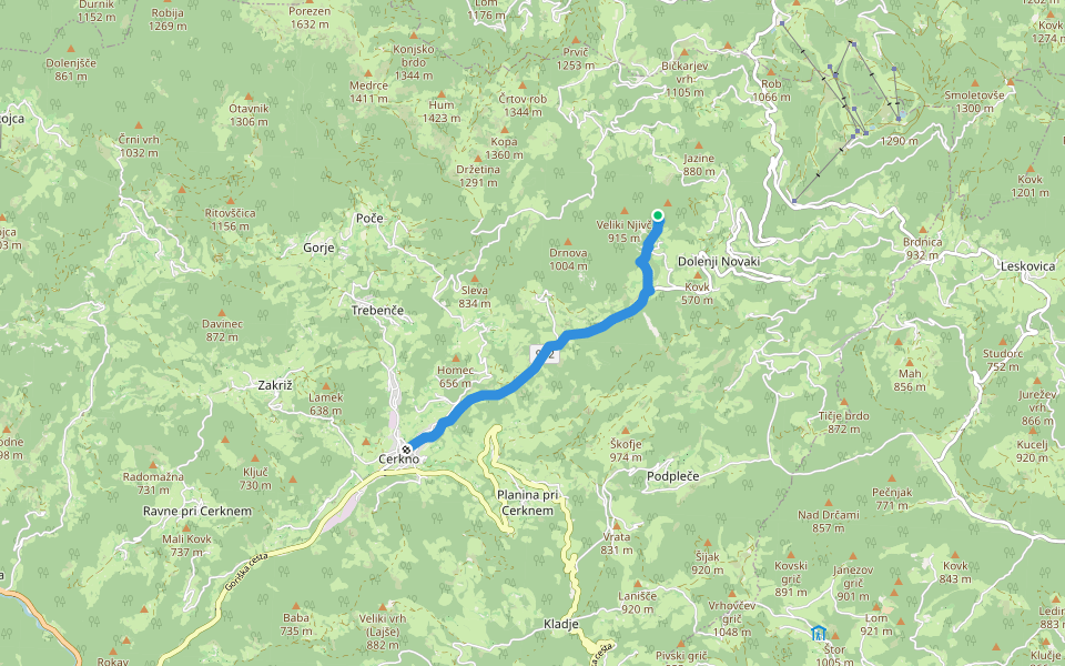 129 ~ Pot kurirjev in vezistov NOV Slovenije walking route map in Dolenji Novaki