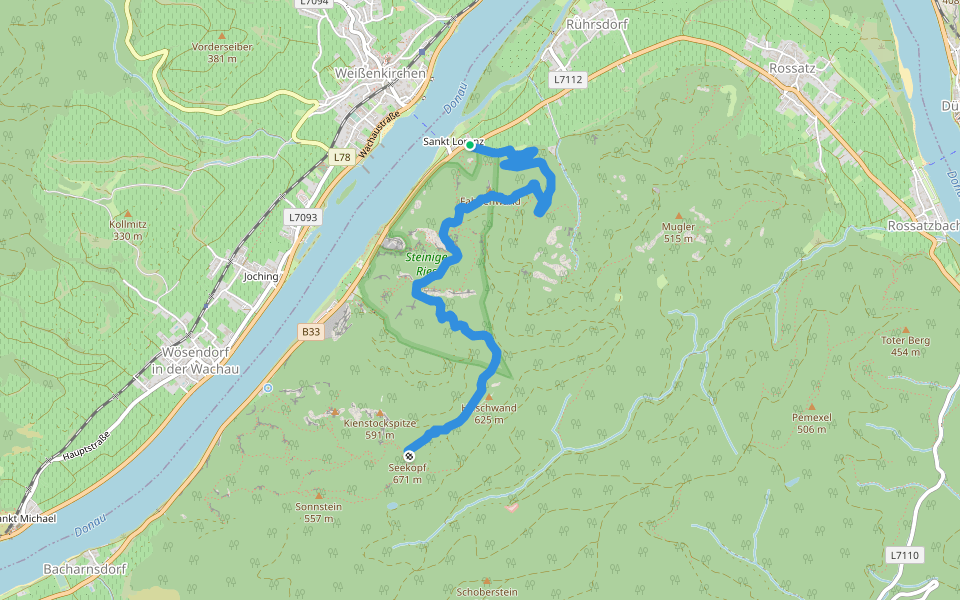 St. Lorenz - Seekopf walking route map in Aulst