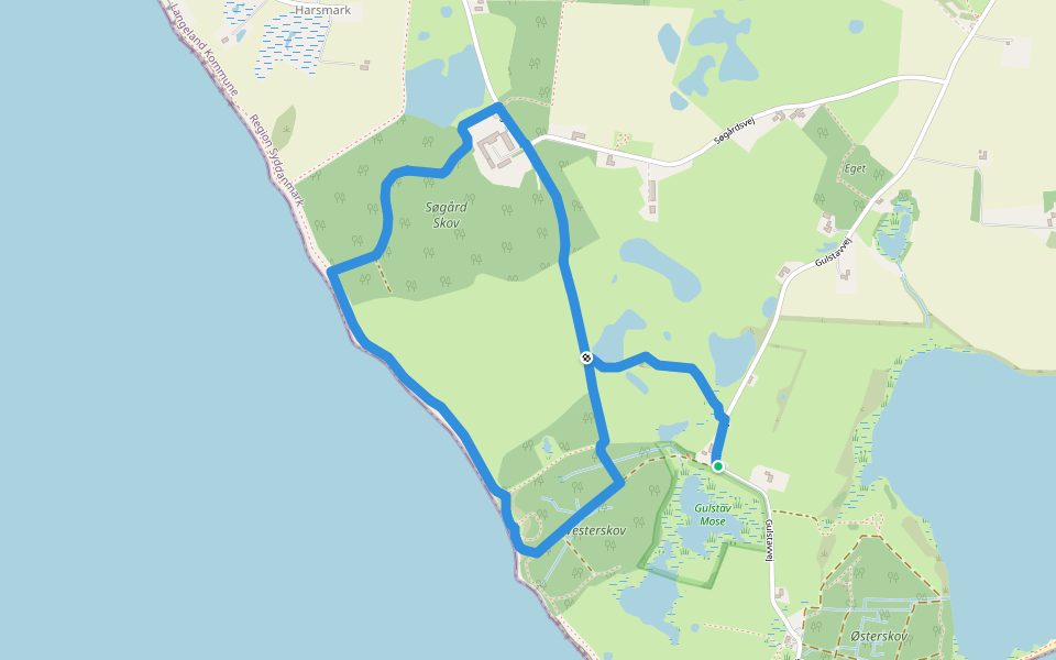 Store hestetur walking route map in Bagenkop