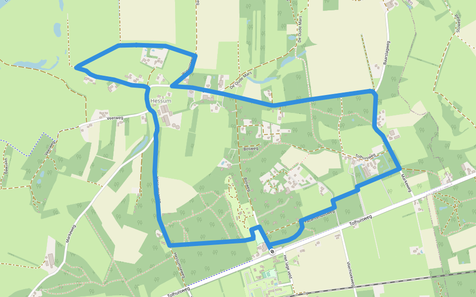 WNW Vechtdal - Hessum - oranje route walking route map in Dalfsen