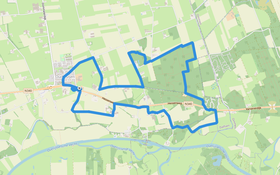 WNW Vechtdal - Oudleusden - oranje route walking route map in Dalfsen
