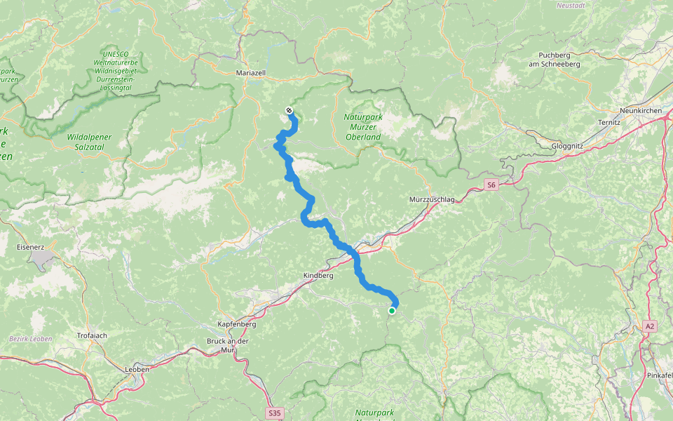 Steirischer Mariazellerweg 06A walking route map in Völlegg