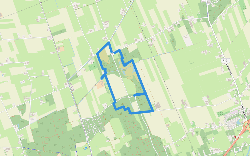 WNW Vechtdal - De Woest - rode route walking route map in Witharen