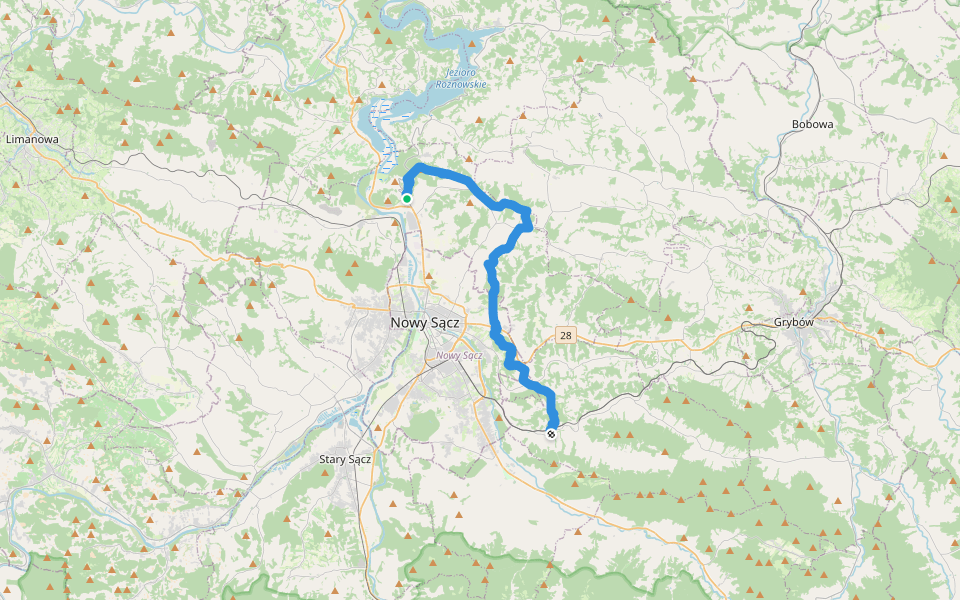 Szlak spacerowy wschodni walking route map in Dąbrowa