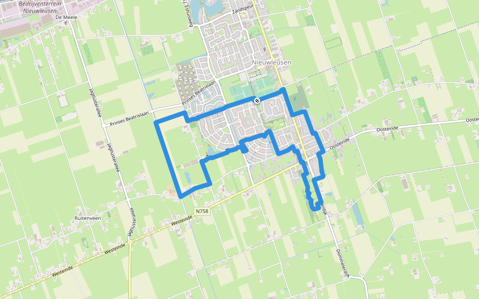 WNW Vechtdal - Nieuwleusen - rode route walking route map in Nieuwleusen