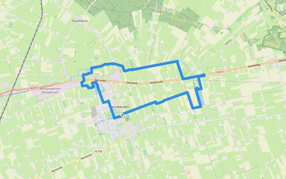 WNW Vechtdal - Nieuwleusen - paarse route walking route map in Nieuwleusen