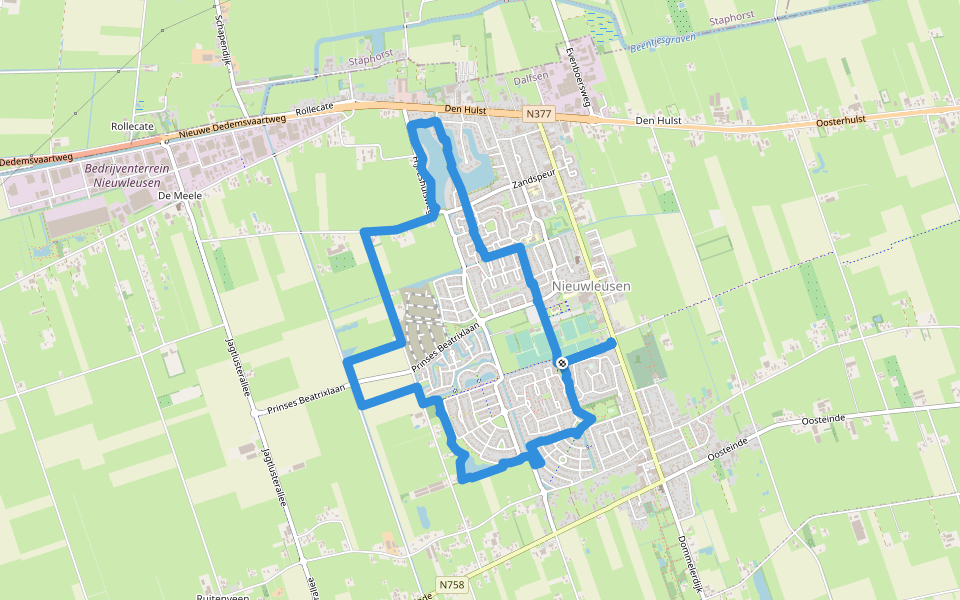 WNW Vechtdal - Nieuwleusen - gele route walking route map in Nieuwleusen