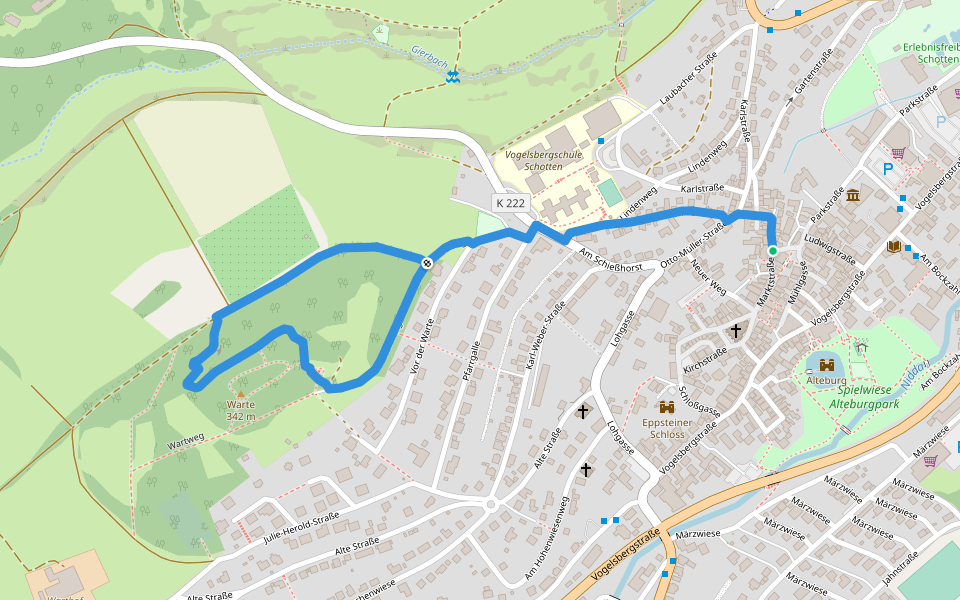 VulkanTour 2 walking route map in Schotten