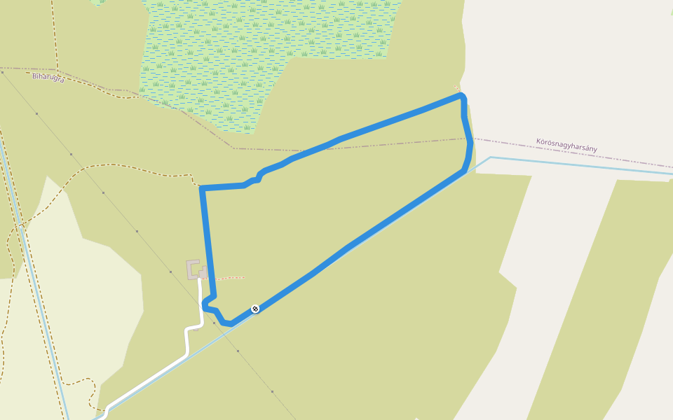 Sző-rét tanösvény walking route map in Biharugra