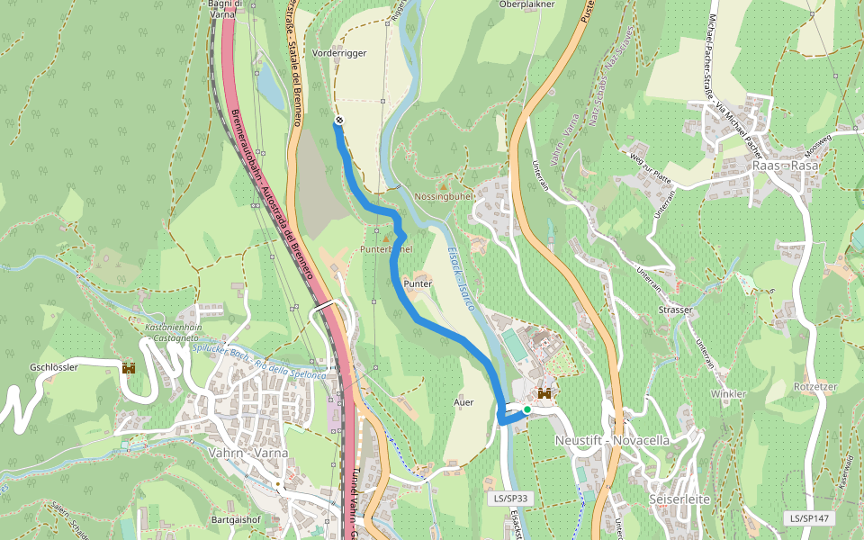 9A - Hartmannsteig walking route map in Novacella