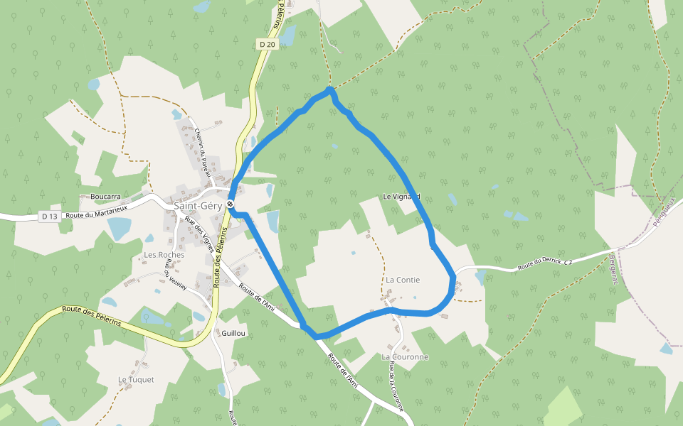 Boucle de la Motte walking route map in Saint-Géry
