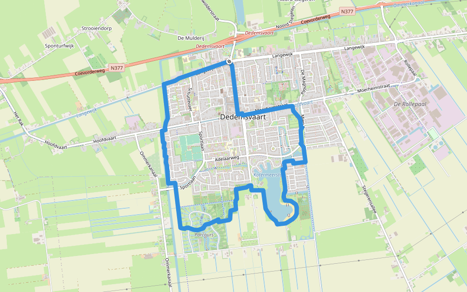 WNW Vechtdal - Dedemsvaart -paarse route walking route map in Dedemsvaart