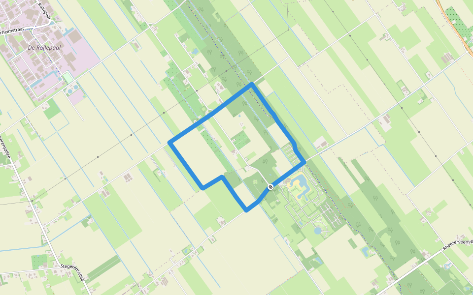 WNW Vechtdal - Rheezerveen -blauwe route walking route map in Rheezerveen