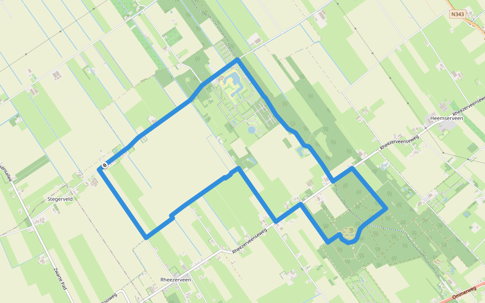 WNW Vechtdal - Rheezerveen -oranje route walking route map in Rheezerveen