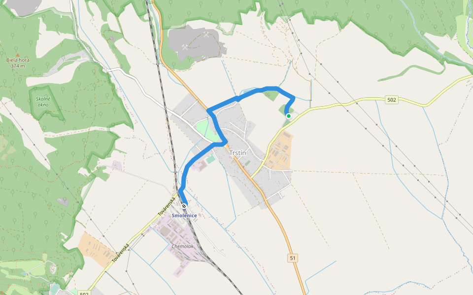 Náučný chodník Hájiček walking route map in Trstín
