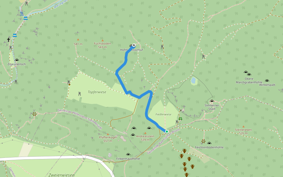 Mahleiten walking route map in Dreistetten