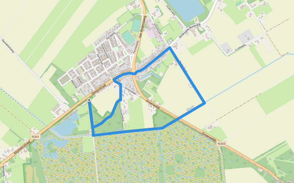WNW Twente -Kloosterhaar -rode route walking route map in Kloosterhaar