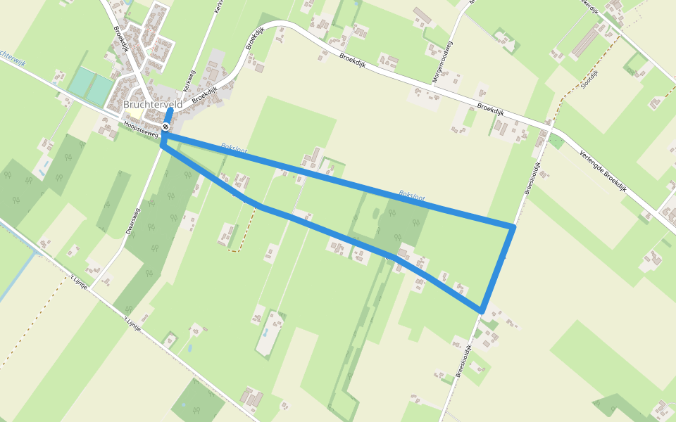 WNW Vechtdal - Bruchterveld -rode route walking route map in Bruchterveld