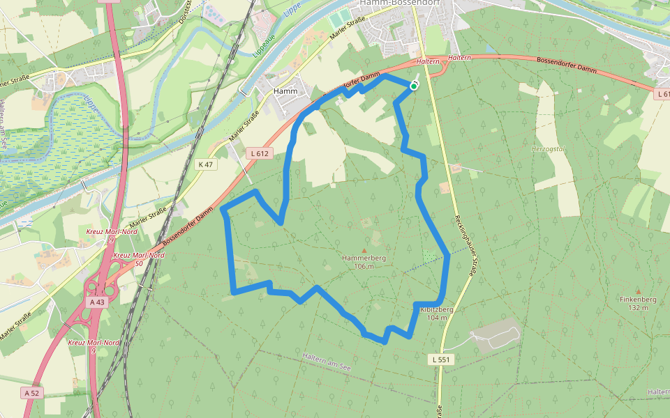 Römerweg - Die Haard walking route map in Haltern am See