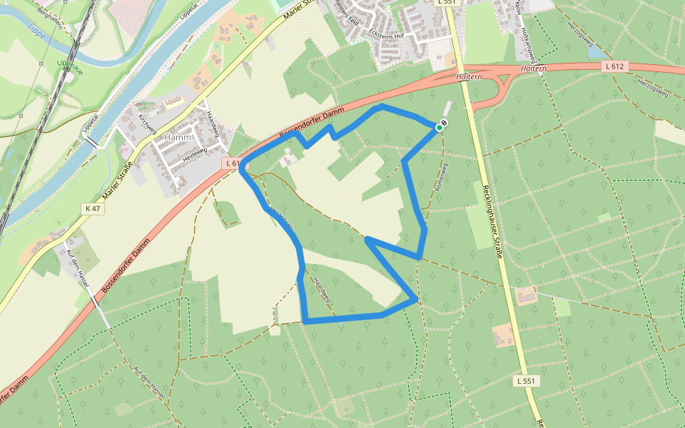 Römerweg - Die Haard walking route map in Haltern am See