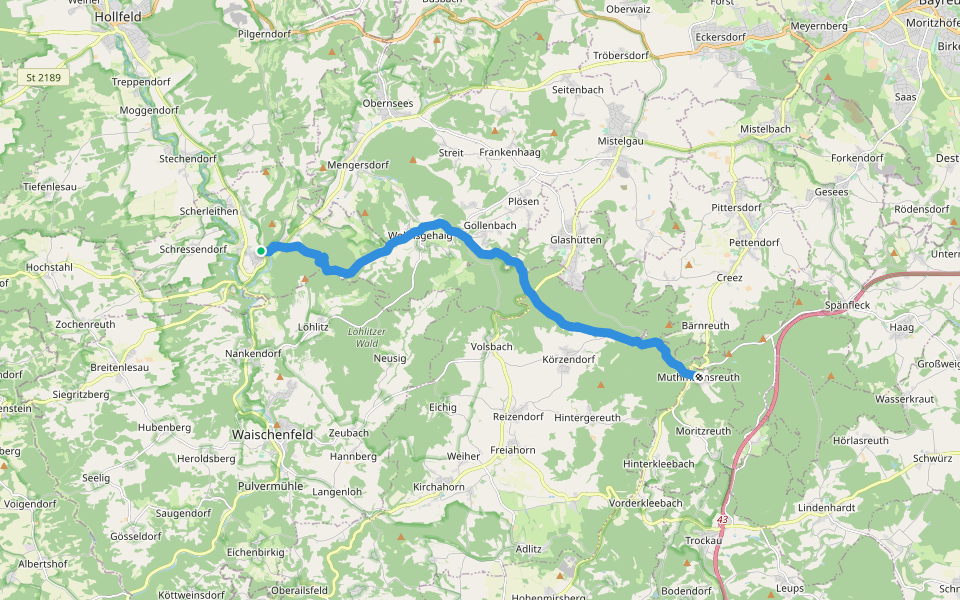 Via Imperialis Plankenfels - Muthmannsreuth walking route map in Plankenfels